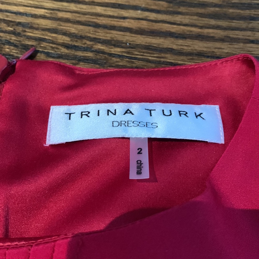 Trina Turk sz 2 red long sleeve dress - Picture 3 of 9